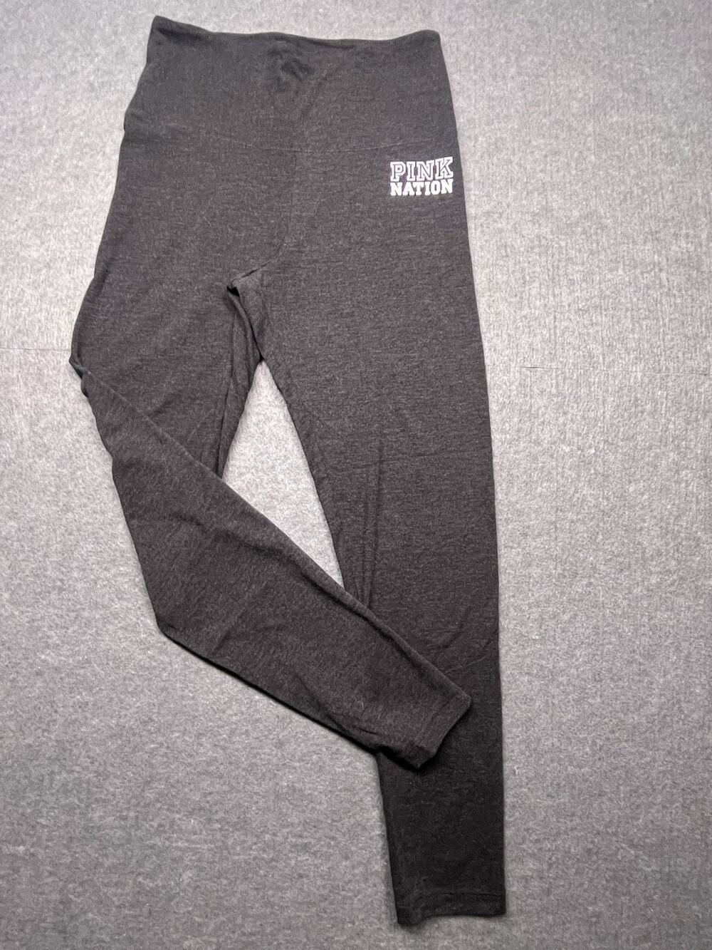 EXCELLENT PINK Victoria’s Secret Pink Nation Leggings S Dark Gray Yoga